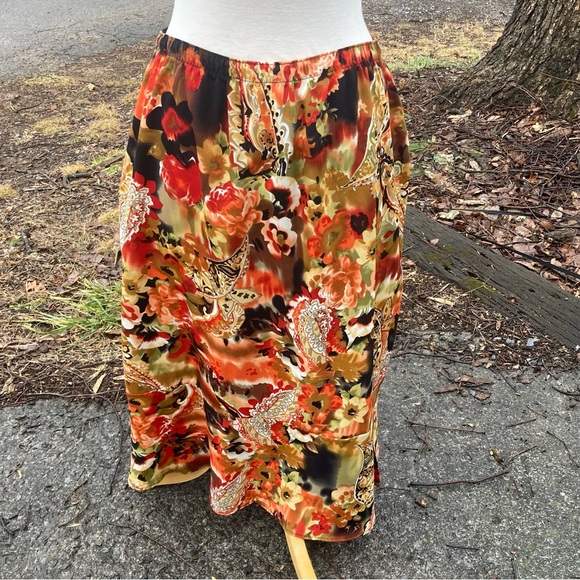 SOUTHERN LADY VINTAGE ABSTRACT FLORAL      A LINE MAXI SKIRT WOMENS 10 - Picture 2 of 8